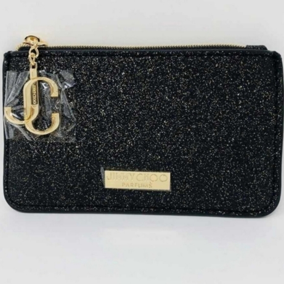 JIMMY CHOO Black Sparlky Bling Wallet Credit Card Holder NEW in package 5"x3" - Picture 11 of 12